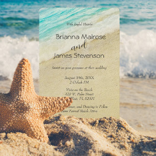 Faire-part de mariage à la plage simple et élégant