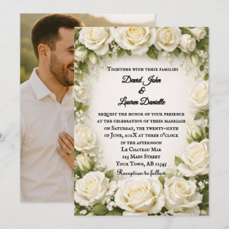 Faire-part de mariage à la Rose Blanche
