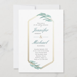 Faire-part de mariage à la verdure d'eucalyptus
