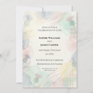 Faire-part de mariage à l'aquarelle arc-en-ciel pa