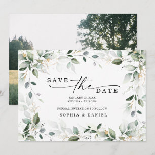 Faire-Part de Mariage à l'Aquarelle avec Feuillage