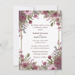 Faire-part de mariage à l'aquarelle de chardon et