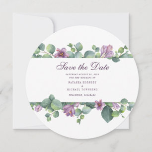 Faire-part de mariage à l'aquarelle Eucalyptus Scr