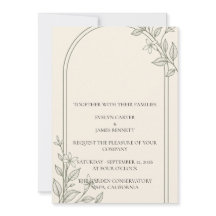 Faire-part de mariage à l'arche botanique olive mi