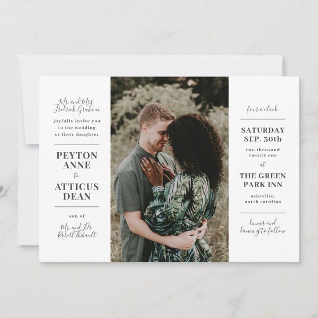 Faire-part de mariage à l'atmosphère moderne avec  (Devant)