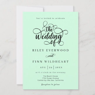 Faire-part de mariage à l'écriture calligraphique 