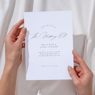 Faire-part de mariage à l'écriture moderne simple