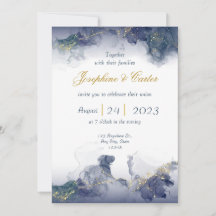 Faire-part de mariage à l'encre minuit et or