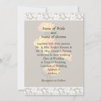 Faire-part de mariage à l'œillet jaune à pointes r