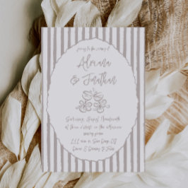 Faire-part de mariage à main minimale tirée