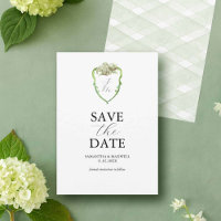 Faire-part de mariage à monogramme aux hortensias 