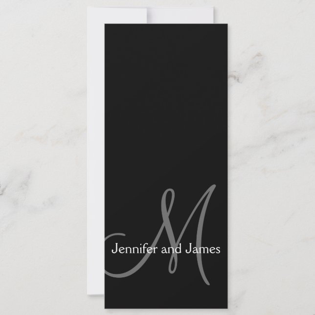 Faire-part de mariage à monogramme moderne (Devant)