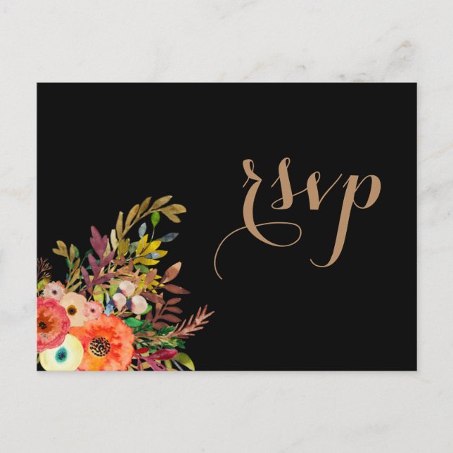 Faire-part de mariage à motif floral aquarelle cla (Devant)