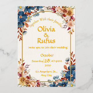 Faire-part de mariage à motif floral élégant