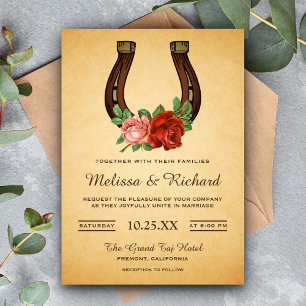 Faire-part de mariage à motif floral rustique de c