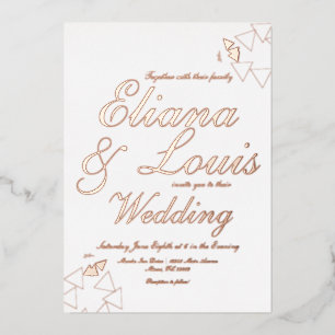 Faire-part de mariage à motif géométrique en écrit