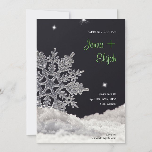 Faire-part de mariage à neige (Devant)