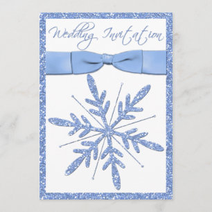 Faire-part de mariage à neige bleu glace
