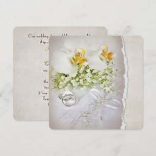 Faire-part de mariage à orchidée blanche