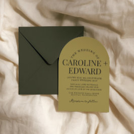 Faire-part de mariage à rayures à arc rétro