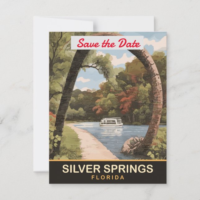 Faire-part de mariage à Silver Springs Floride ave (Devant)