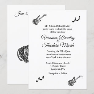 Faire-part de mariage à thème Guitare électrique