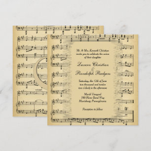 Faire-part de mariage à thème Musique antique