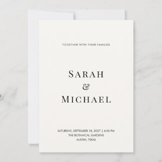 Faire-part de mariage à typographie moderne minima