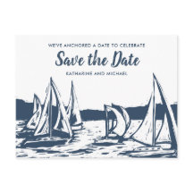 Faire-part de mariage à voile nautique