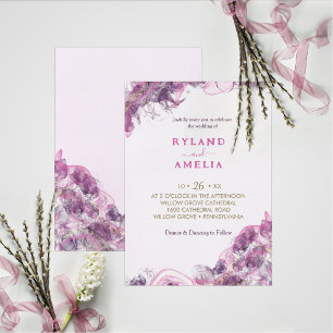 Faire-part de mariage Abstrait d'alcool pourpre