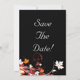 Faire-part de mariage abstrait de feuilles d'autom