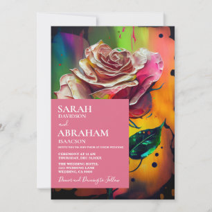 Faire-part de mariage Abstrait de roses roses mode