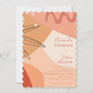 Faire-part de mariage Abstrait en terre cuite dess