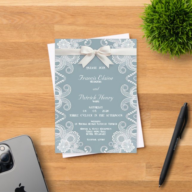 Faire-part de mariage acrylique au ruban et au gel (Insitu (Carte d'invitation))