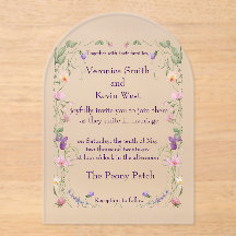 Faire-part de mariage acrylique du Fleur sauvage d