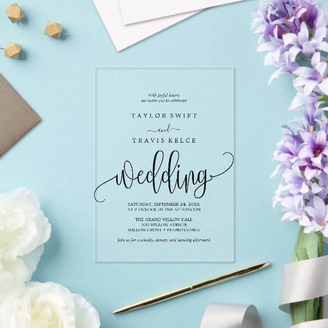Faire-part de mariage acrylique romantique (Insitu (Mariage))