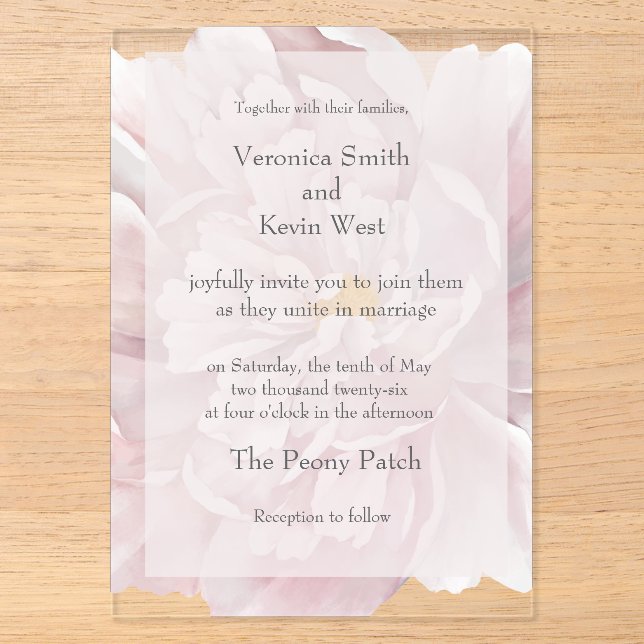 Faire-part de mariage acrylique transparent de la  (Recto)