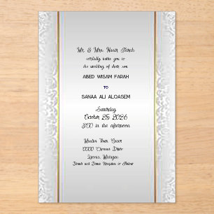 Faire-part de mariage acrylique Vanille Motif Fran