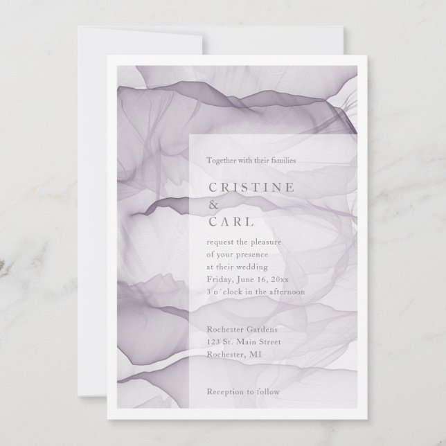 faire-part de mariage aérien et léger (Devant)