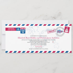 Faire-part de mariage Airmail Singapour