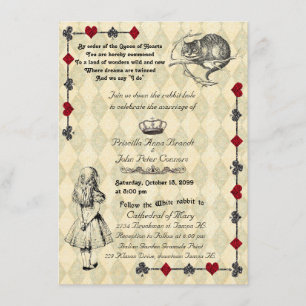 Faire-part de mariage "Alice au pays des merveille