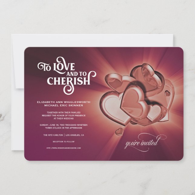 Faire-part de mariage Amour et Chérir (Devant)