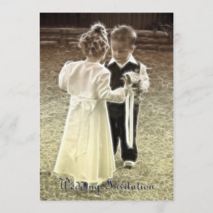 Faire-part de mariage amoureuse de l'enfance