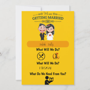 faire-part de mariage amusant et informatif