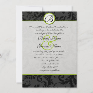 Faire-part de mariage Apple Green Damask Swils