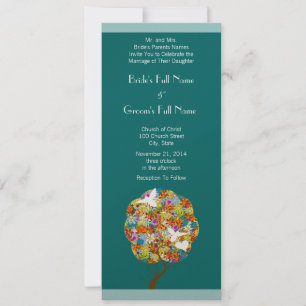 Faire-part de mariage Aqua Blue Flowers et abeille