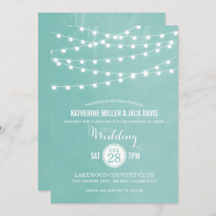 Faire-part de mariage Aqua String Lights