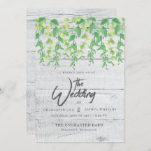 FAIRE-PART DE MARIAGE | Aquarelle de verdure rusti
