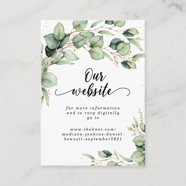 Faire-part de mariage aquarelle eucalyptus avec si (Devant)
