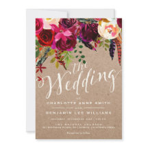 FAIRE-PART DE MARIAGE| Aquarelle Florale Russe Boh